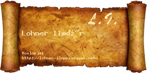Lohner Ilmár névjegykártya
